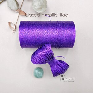 Macrame Waxed Metallic Cord Lilac