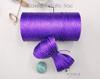 Macrame Waxed Metallic Cord Lilac