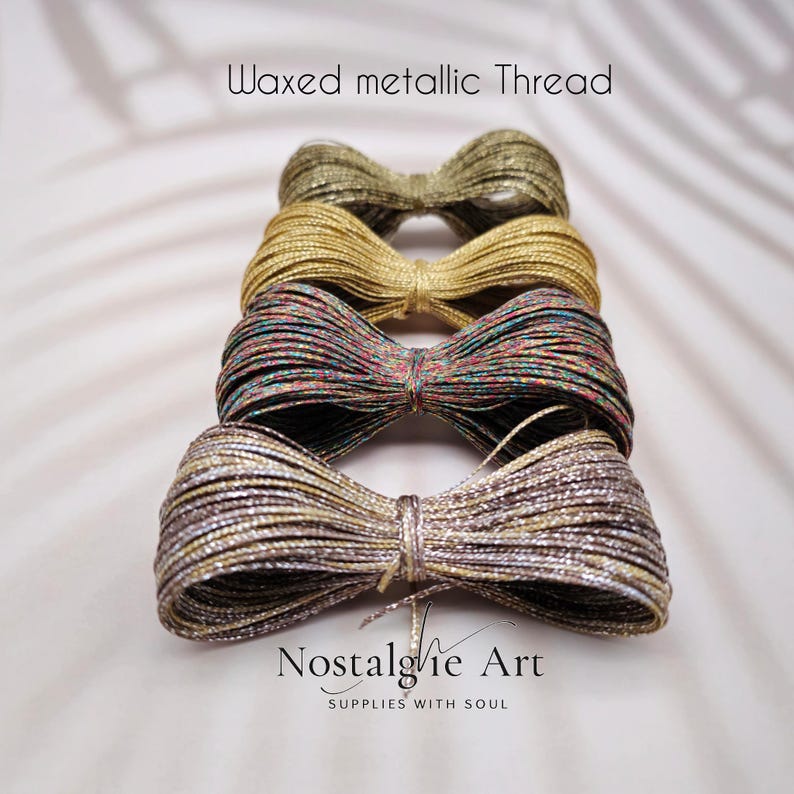 0,8mm Waxed Macrame Knotting Thread, Strong Shiny Polyester Cord for Jewelry, Beading and Leather Stitching, 4 colors Set image 7