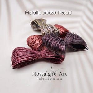 0,8mm Waxed Macrame Knotting Thread, Strong Shiny Polyester Cord for Jewelry, Beading and Leather Stitching, 4 colors Set image 3