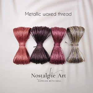 0,8mm Waxed Macrame Knotting Thread, Strong Shiny Polyester Cord for Jewelry, Beading and Leather Stitching, 4 colors Set image 5