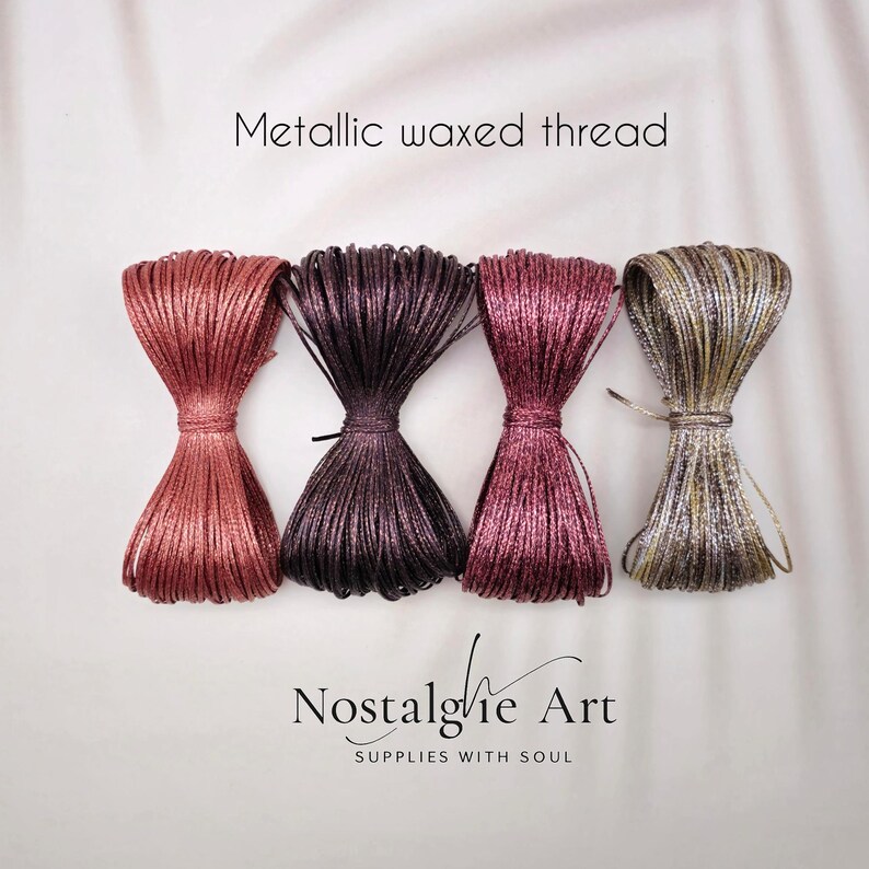 0,8mm Waxed Macrame Knotting Thread, Strong Shiny Polyester Cord for Jewelry, Beading and Leather Stitching, 4 colors Set image 5
