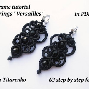 Macrame pattern, Earrings tutorial, Earrings Kit, Versailles PDF