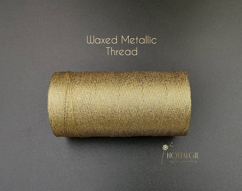 Macrame Waxed Metallic Thread Gold Metallic Cord Etsy Canada