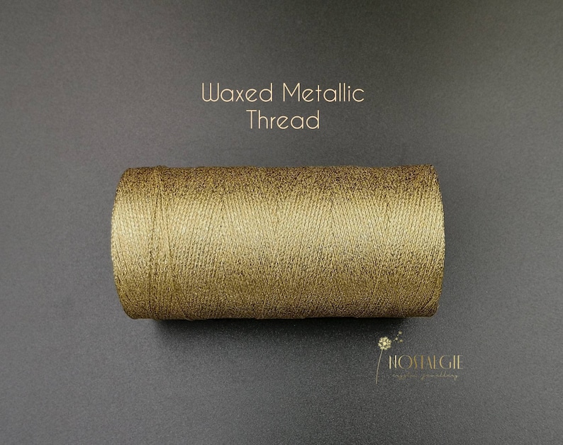 Filo metallico cerato macramè, corda metallica in oro immagine 5