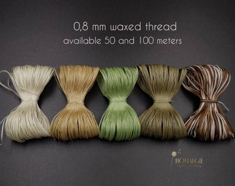 Macrame Thread, Waxed Polyester Cord 0.8mm