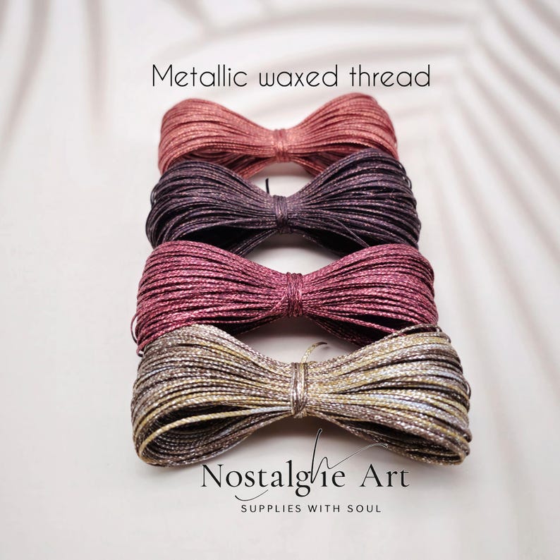 0,8mm Waxed Macrame Knotting Thread, Strong Shiny Polyester Cord for Jewelry, Beading and Leather Stitching, 4 colors Set image 7