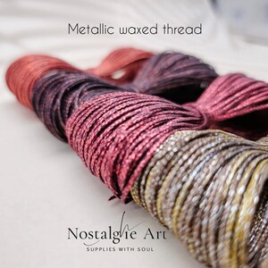 0,8mm Waxed Macrame Knotting Thread, Strong Shiny Polyester Cord for Jewelry, Beading and Leather Stitching, 4 colors Set image 2