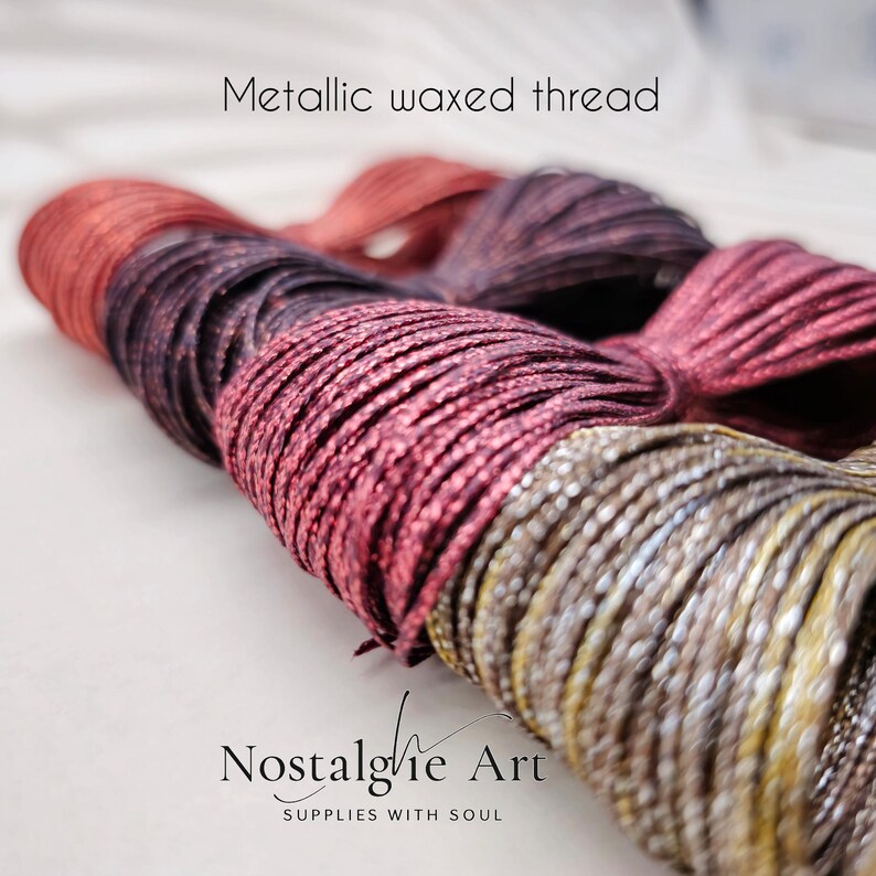 0,8mm Waxed Macrame Knotting Thread, Strong Shiny Polyester Cord for Jewelry, Beading and Leather Stitching, 4 colors Set image 2