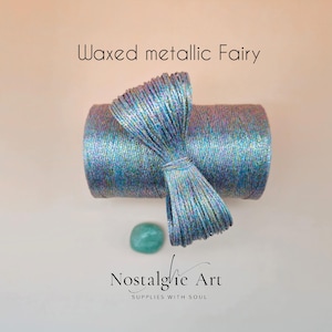 Metallic Macrame Thread, Waxed Metallic Cord, Fairy Light