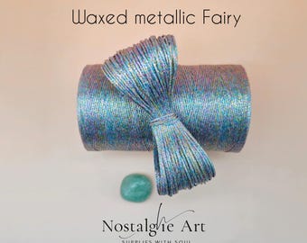 Metallic Macrame Thread, Waxed Metallic Cord, Fairy Light