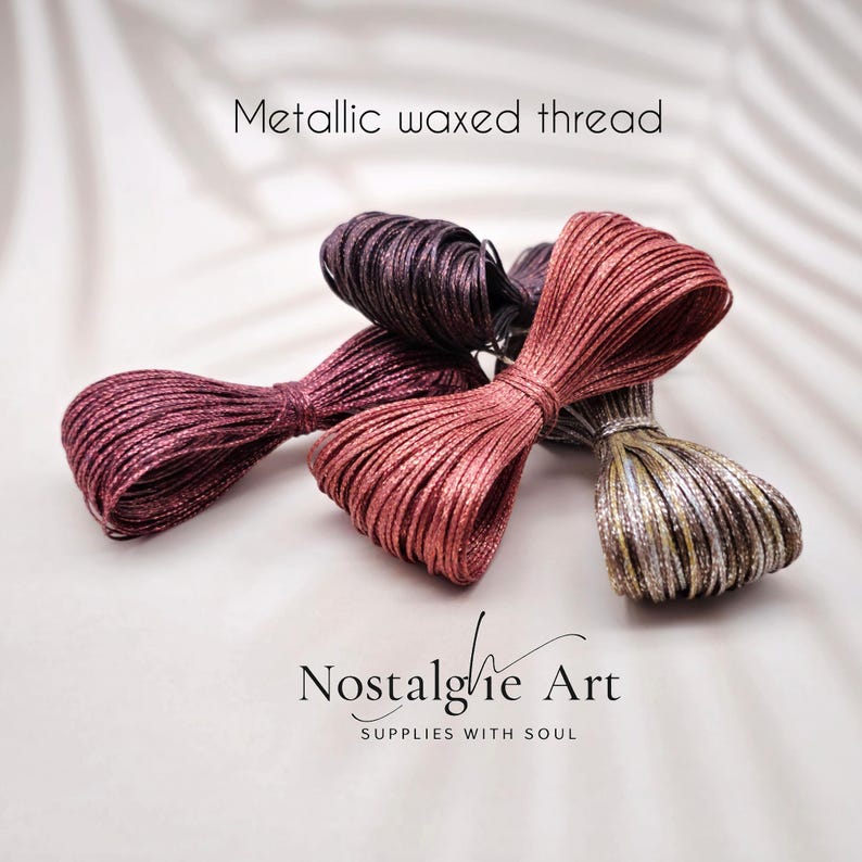 0,8mm Waxed Macrame Knotting Thread, Strong Shiny Polyester Cord for Jewelry, Beading and Leather Stitching, 4 colors Set image 4