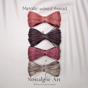 0,8mm Waxed Macrame Knotting Thread, Strong Shiny Polyester Cord for Jewelry, Beading and Leather Stitching, 4 colors Set image 1