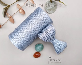 Shiny and Soft Polyester Thread for Jewelry, Waxed Metallic Cord 0,8mm for Macrame, Durable  Beading Thread, Strong Leather Hand Sewing,