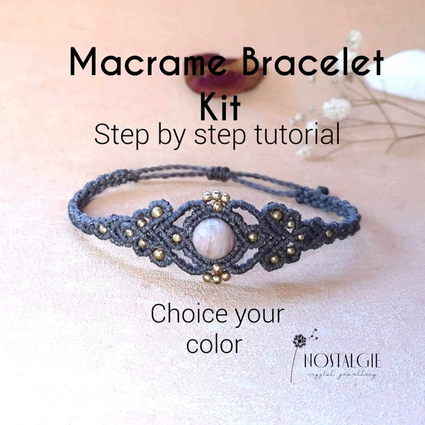 Kit de bracelet en macramé, tutoriel en macramé Fantasy PDF