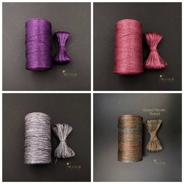 Metallic Thread, Macrame Thread, Waxed Cord 4 colors