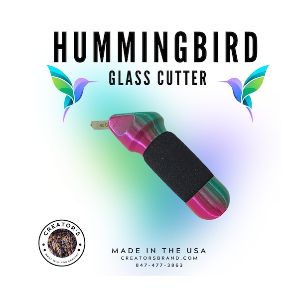 4" HUMMINGBIRD Handheld Glass Cutter with CSG-10, Docking Station, and oil well. Made in the USA