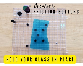 Creator's Friction Buttons- 8-pack with 1 Removal Tool. Prevents glass from sliding around. For use with the Waffle Grid.