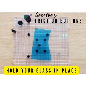 Creator's Friction Buttons- 8-pack with 1 Removal Tool. Prevents glass from sliding around. For use with the Waffle Grid.