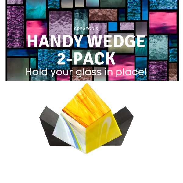 Pair of Creator's Handy Wedges "Wedgies" Stained Glass Box Jig, for holding 3 dimensional projects while soldering, heat resistant