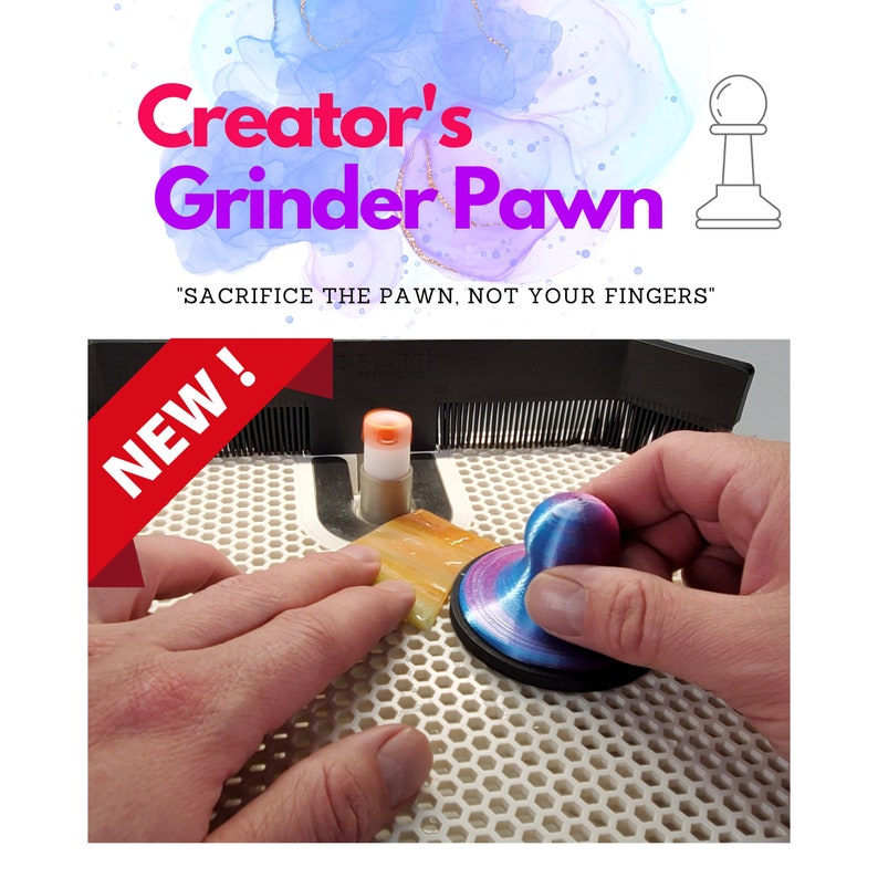 LARGE Stained Glass Grinder Pawn High Quality With Rubber Bumper 10