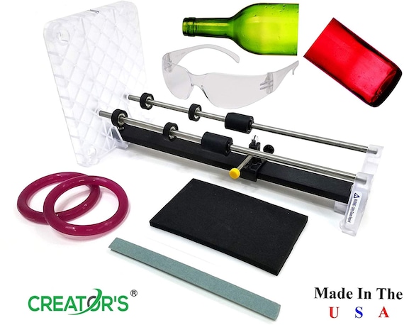 Glass Bottle Cutter, Upgrade Bottle Cutter & Glass Cutter Kit for Bottles,  Wine Glass Bottle Cutter Tool to Cut Bottles Wine Beer Liquor Whiskey