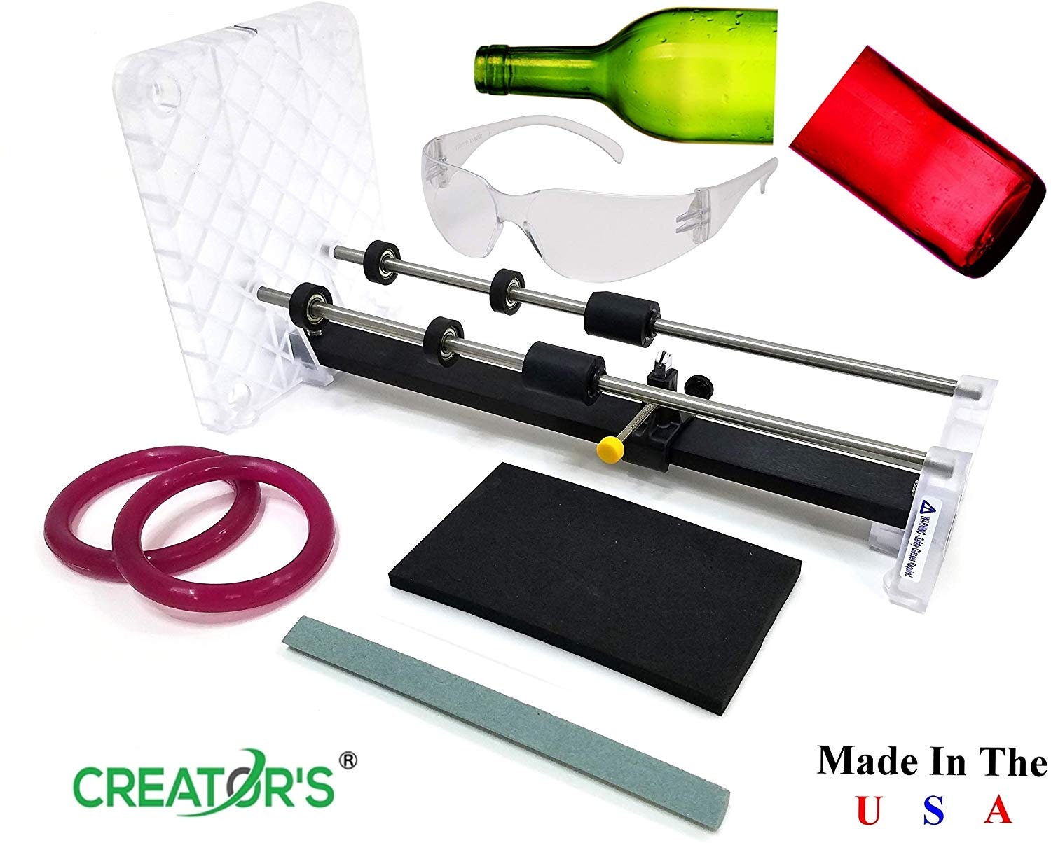 Hands DIY Glass Bottle Cutter Kit Stainless Steel Glass Bottle Cutting  Machine Set Durable Bottle Cutter Tool DIY Craft Recycle Tool for Wine Beer