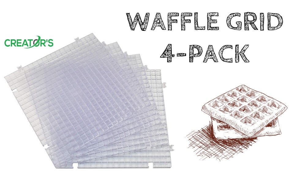  Creator's Waffle Grid 2-Pack - Seen On HGTV/DIY Cool Tools  Network - 100% USA Solid Bottom Modular - Glass Cutting, Small Parts,  Liquid Containment, Grow Room, Medical - Home, Office, Clinic