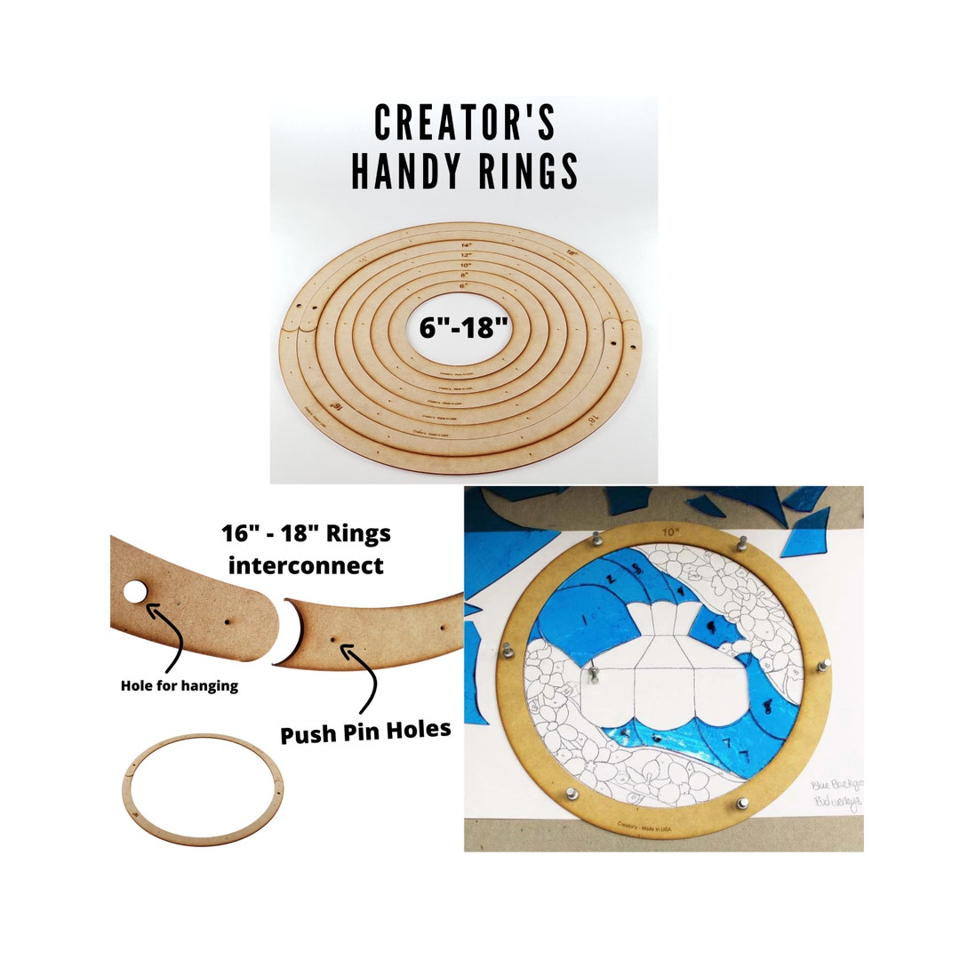 Creator's Handy Rings Layout Frames for Stained Glass Circles Available in 6, 8, 10, 12, 14, 16