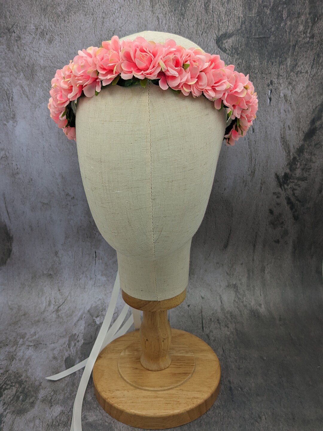 Flower Crown - Neon Pink Mini Roses - Ready to Ship - Baby  display picture 3