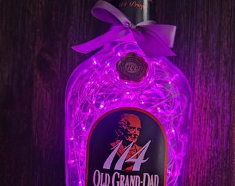 114 Old Grand Dad Bourbon Whiskey Bottle w/ LED Lights