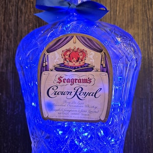 Vintage Crown Royal Illuminated Liquor bottle.  LED Battery operated lights.