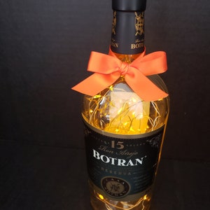 Botran Rum  Illuminated Liquor bottle.  LED Battery operated lights.