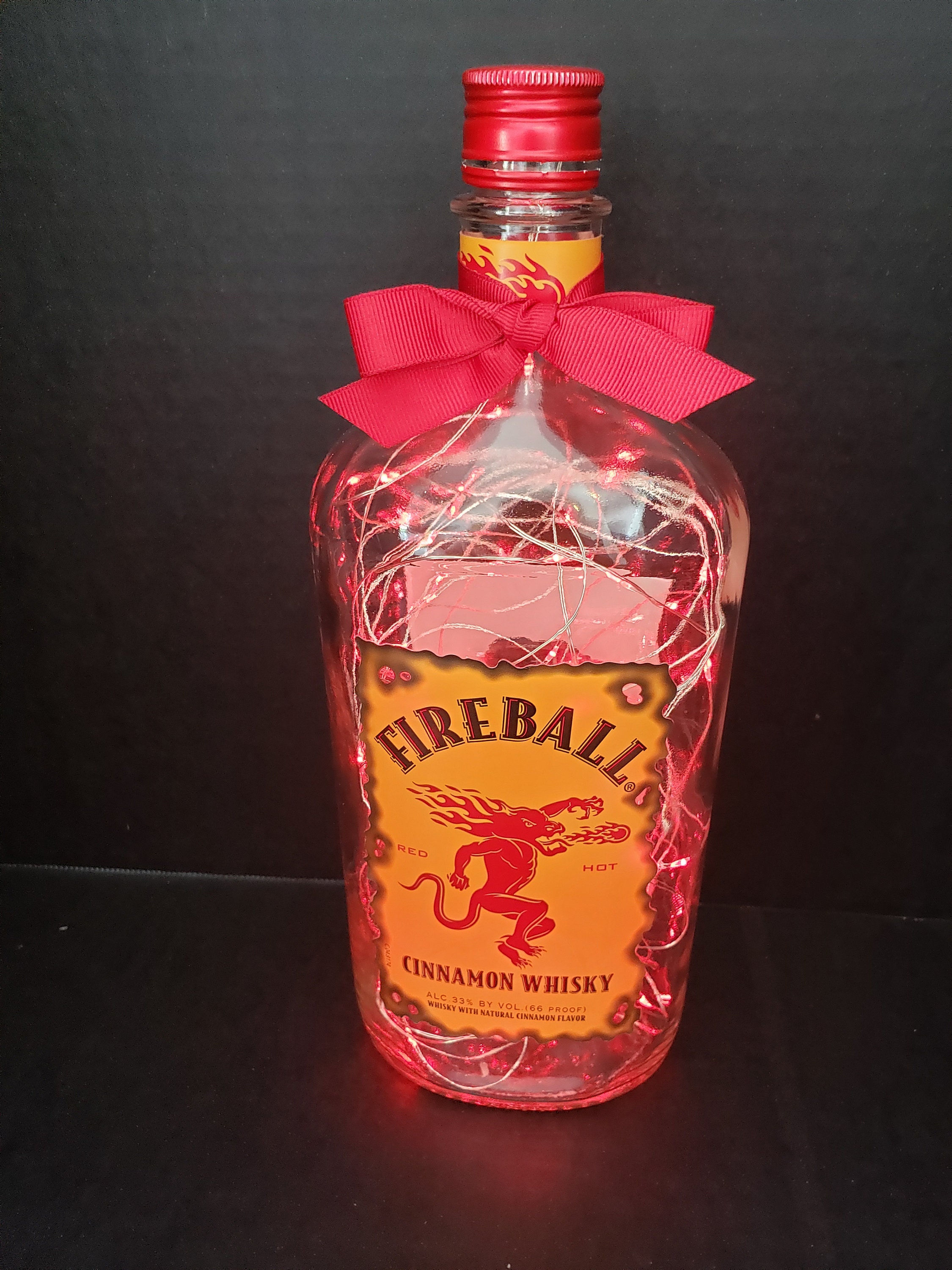 Fireball Illuminated Liquor Bottle. LED Battery Operated Etsy