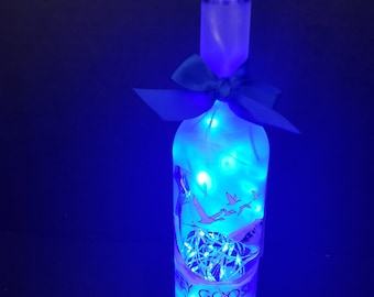 Grey Goose Vodka Liquor bottle.  LED Battery operated lights. Multiple Colors