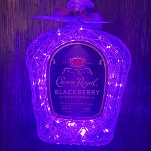 Crown Royal Blackberry Illuminated Liquor bottle.  LED Battery operated lights.