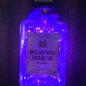 Disaronno Vintage Illuminated Liquor bottle.  LED Battery operated lights.