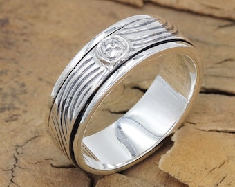 Anxiety Spinner Ring | Fidget Ring for Women & Men | 925 Sterling Silver Band Ring