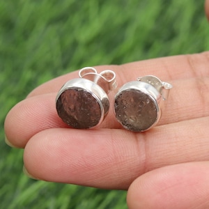 Natural Colombianite Earrings, Sterling Silver Stud Earrings, Gemstone Earrings, Raw Stone Earrings, Unique Earrings, Women&#39;s Earrings