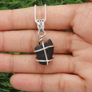 Saffordite Pendant, Sterling Silver Pendant, Cintamani Necklace, Arizona Tektite Necklaces, Raw Gemstone Pendant, Necklaces For Her