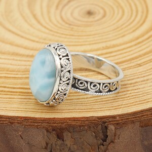 Mother's Day Gifts, Larimar Ring, Silver Women Ring, Statement Ring, Promise Ring, Handmade Ring, Gemstone Silver Ring, Silver Ring