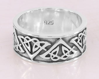 Celtic Design Ring, Promise Band Ring, 925 Sterling Silver Ring, Thumb Ring, Handmade Ring, Anxiety Ring, Unique Band Ring, Christmas Gift