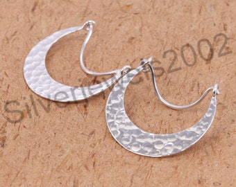 Lunar Hoop Earrings-925 Sterling Silver Earrings-Hoop Earring-Wire earring-Dangle Earring-Bridal jewelry