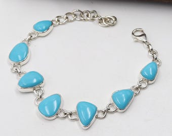 Arizona Turquoise Bracelet for Women - 925 Sterling Silver Bracelet - Handmade Jewelry Gift