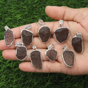 Colombianite Pendant, Sterling Silver Pendant, Raw Colombianite Necklace, Gemstone Necklaces, Lightning Stone Pendant, Women&#39;s Necklaces