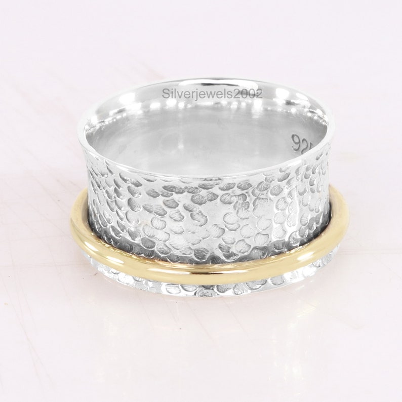 Sterling Silver Spinner Ring-meditation Spinner Ring-925 silver Anxiety Ring-Stress Ring-Fidget Ring-worry ring-Thumb Band-promise ring