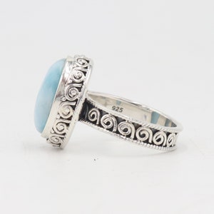 Mother's Day Gifts, Larimar Ring, Silver Women Ring, Statement Ring, Promise Ring, Handmade Ring, Gemstone Silver Ring, Silver Ring