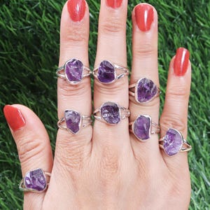 Raw Amethyst Ring, Silver Ring, Ring For Women, Gift For Women, Amethyst Ring, Handmade Gift, Raw Amethyst, Best Friend Gift, Gemstone Ring