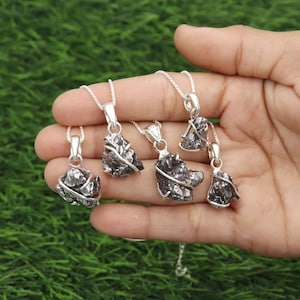 Sterling Silver Meteorite Necklace: Handmade Cosmic Statement Pendant