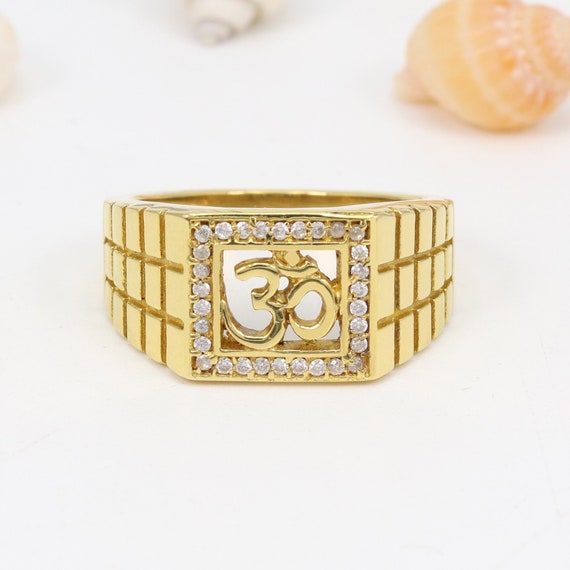 Men's Religious 22K Gold Om Ring | Raj Jewels